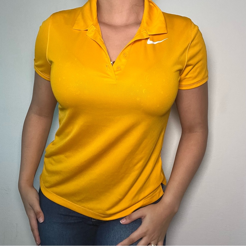 Nike Gold Fitted Polo T-Shirt